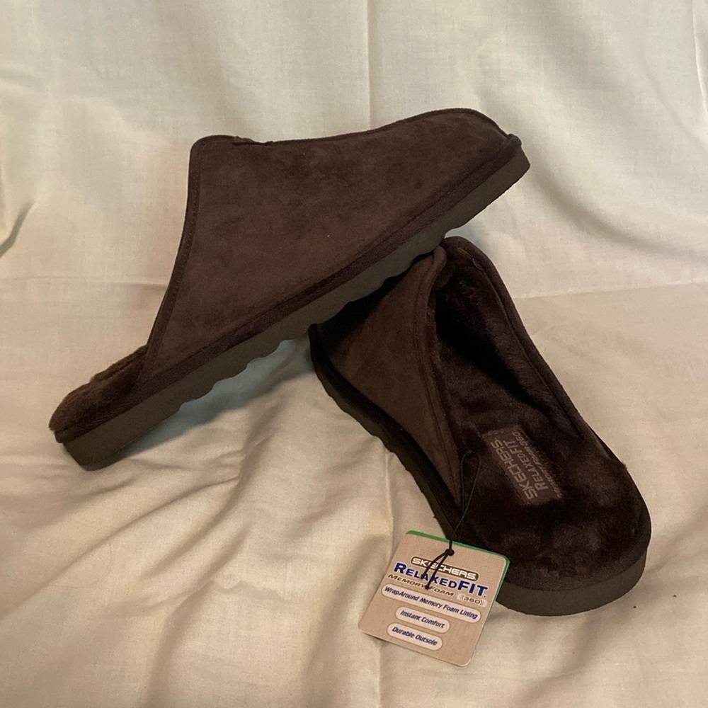Sketchers Relaxed Fit Memory Foam Slippers Chocolate Size 10